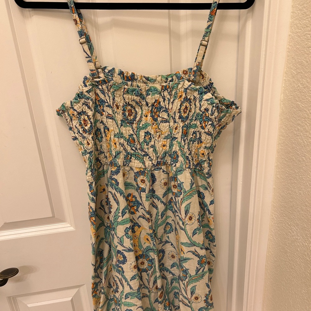 Pilcro Blue and White Smocked romper
